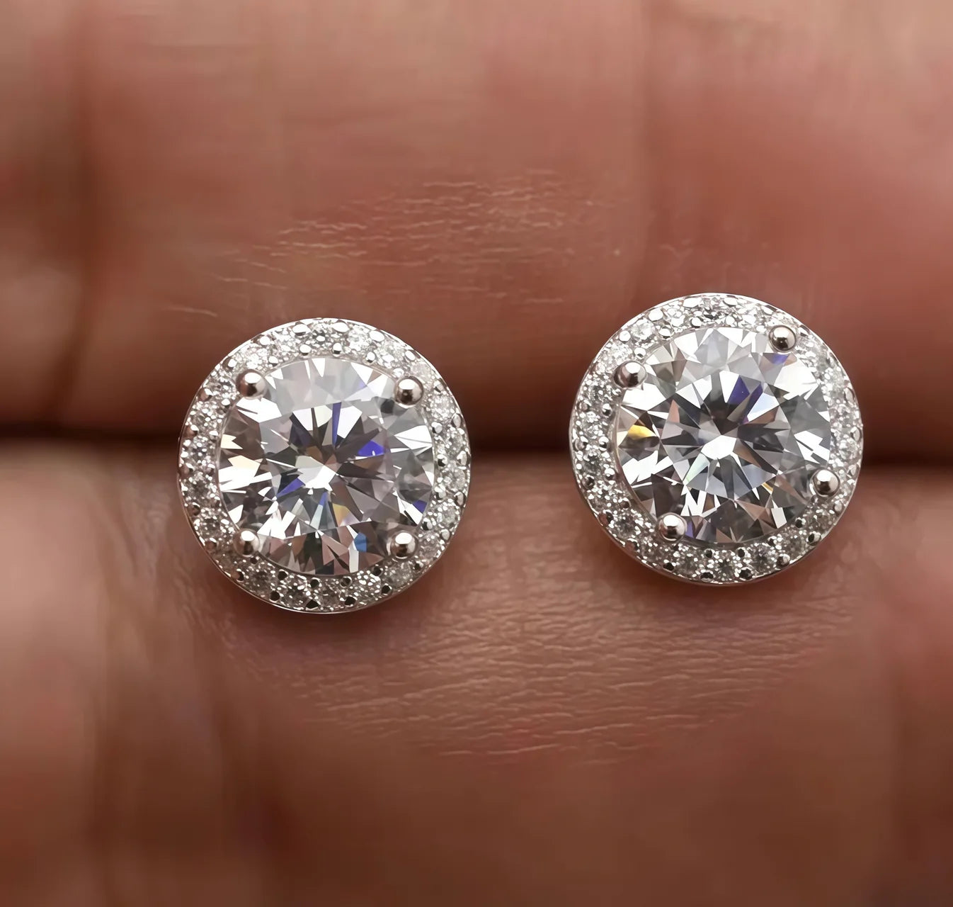 Diamond Radiance Halo™ Moissanite Earrings