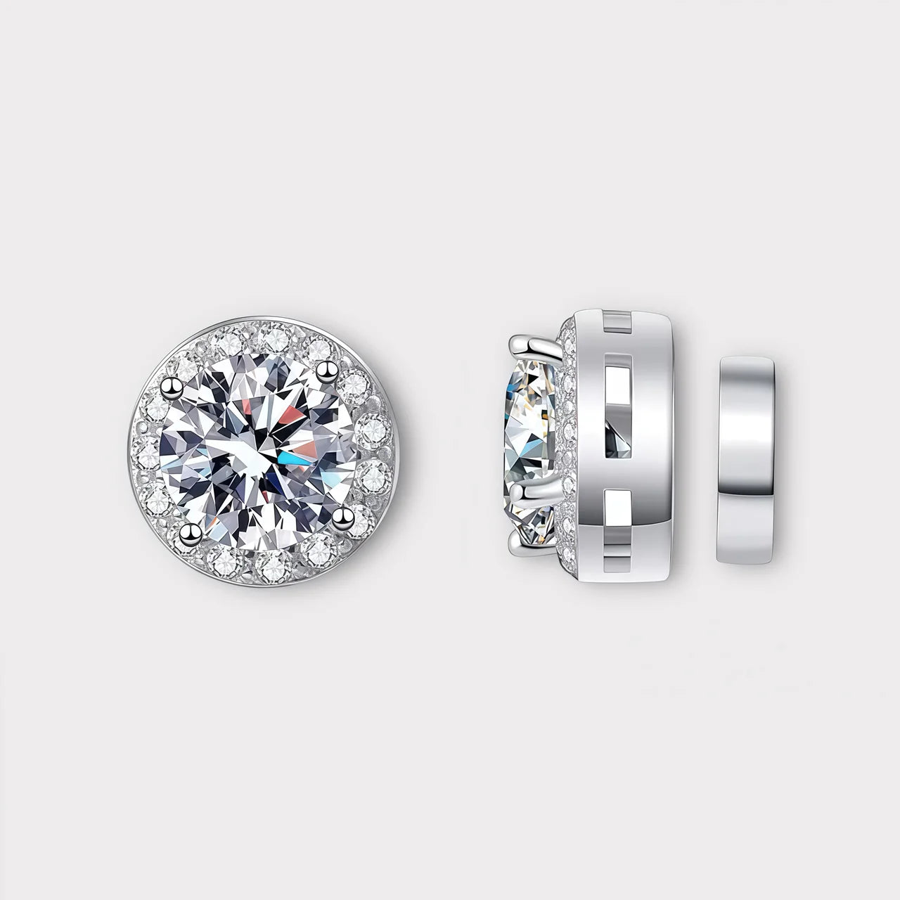 Diamond Radiance Magnetic Halo™ Moissanite Earrings