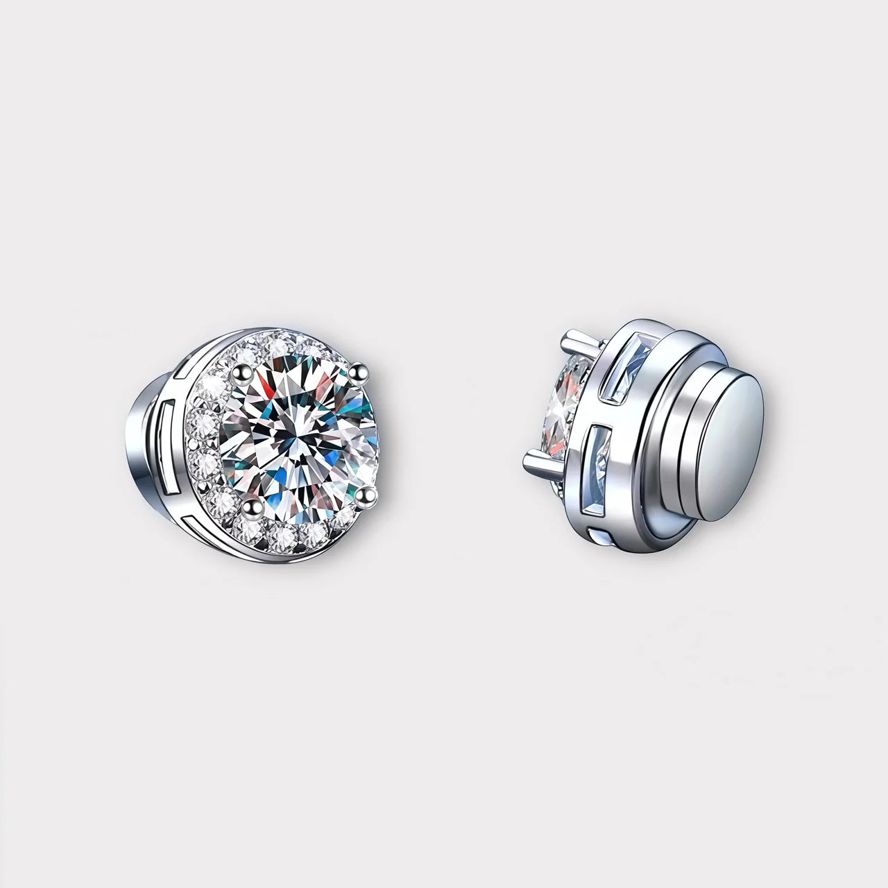 Diamond Radiance Magnetic Halo™ Moissanite Earrings
