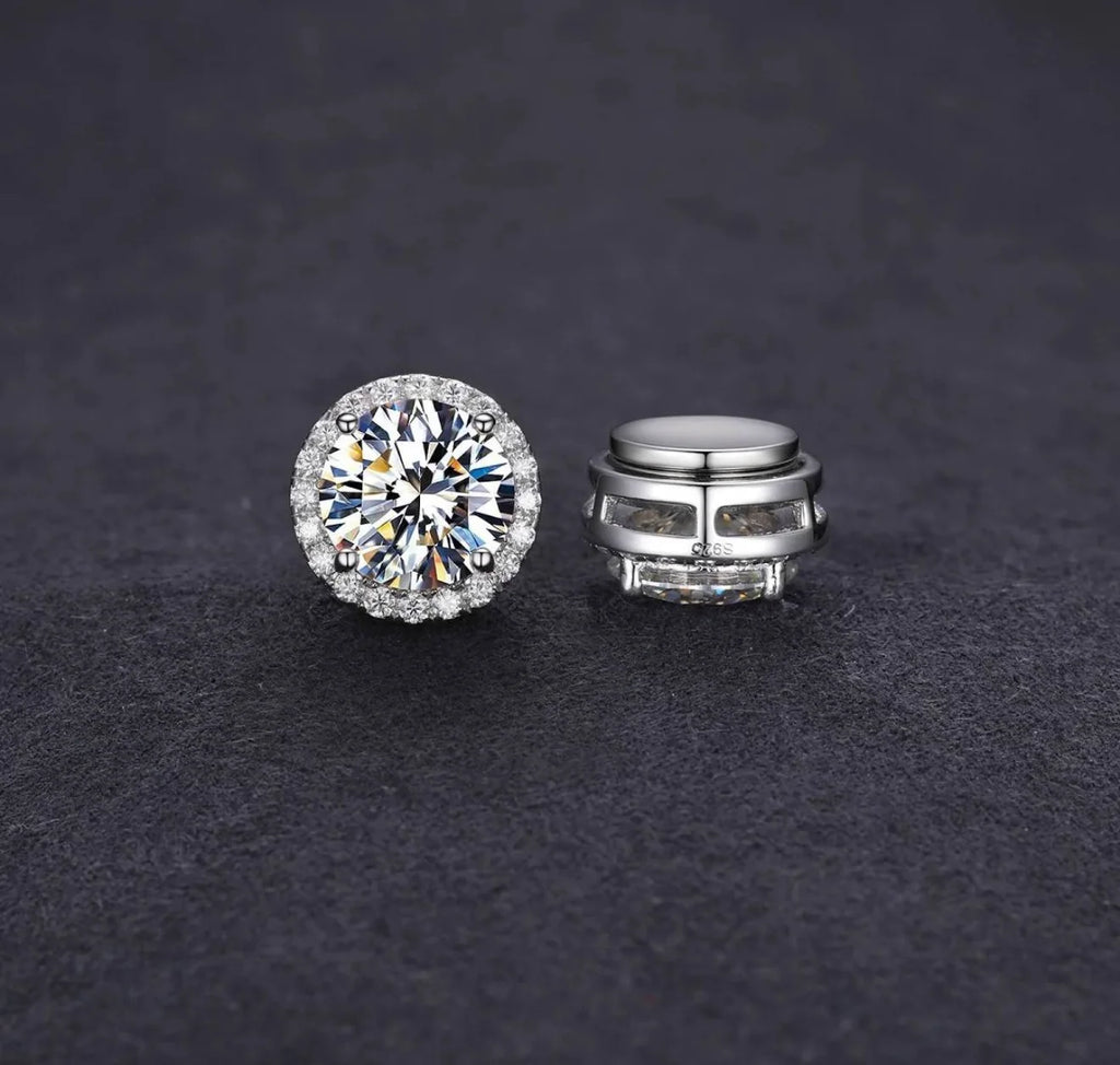 Diamond Radiance Magnetic Halo™ Moissanite Earrings