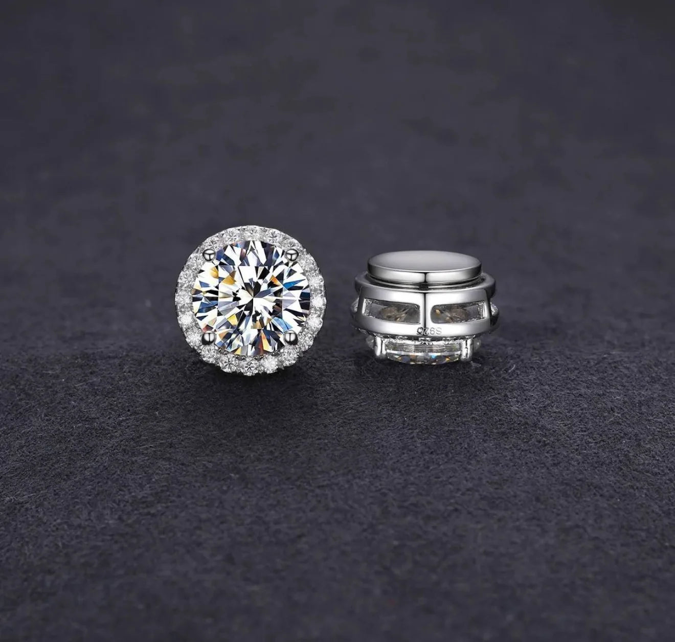 Diamond Radiance Magnetic Halo™ Moissanite Earrings