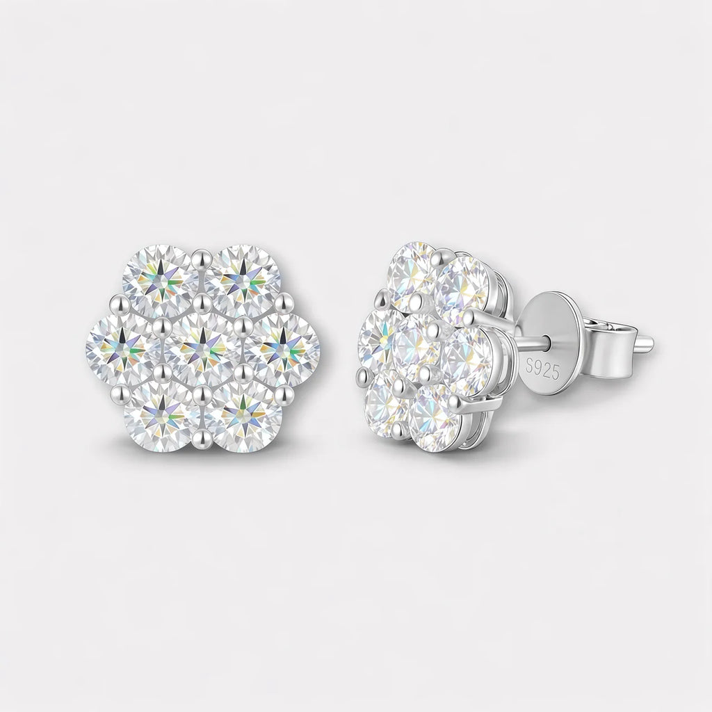 Diamond Blossom™ Moissanite Flower Earrings
