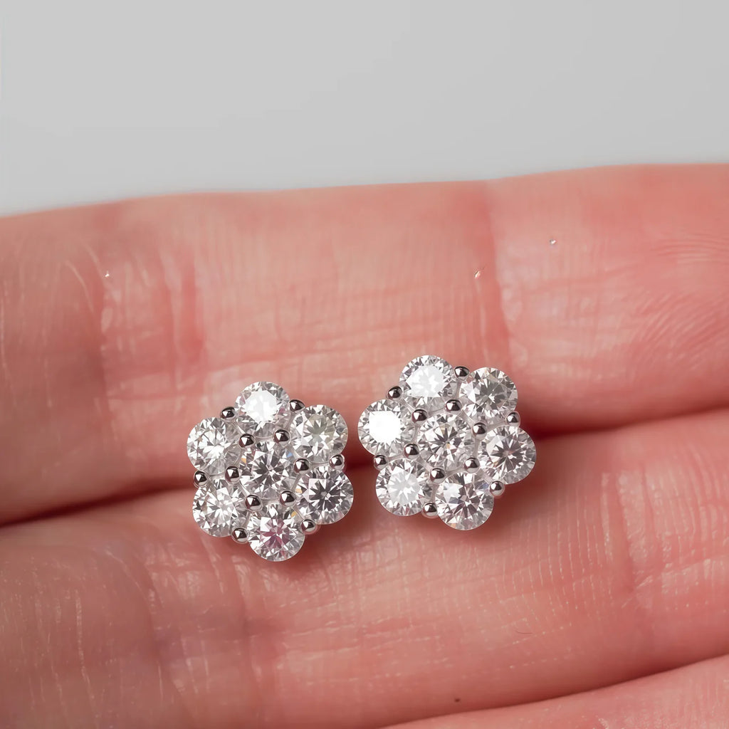 Diamond Blossom™ Moissanite Flower Earrings