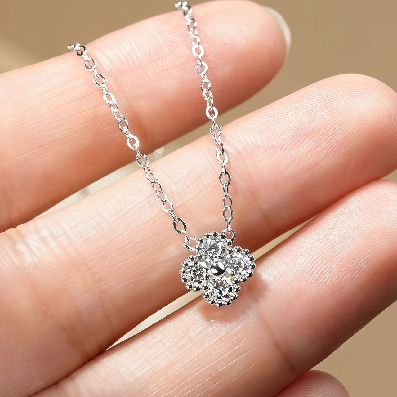 Moissanite Clover Necklace